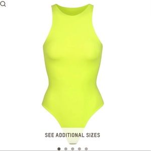 Skims high neck bodysuit lime NWT